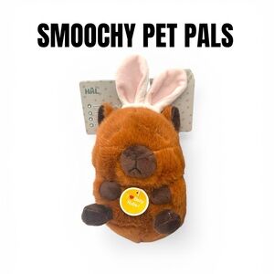 099 SMOOCHY PET PALS - Plush Capybara with Bunny Ears